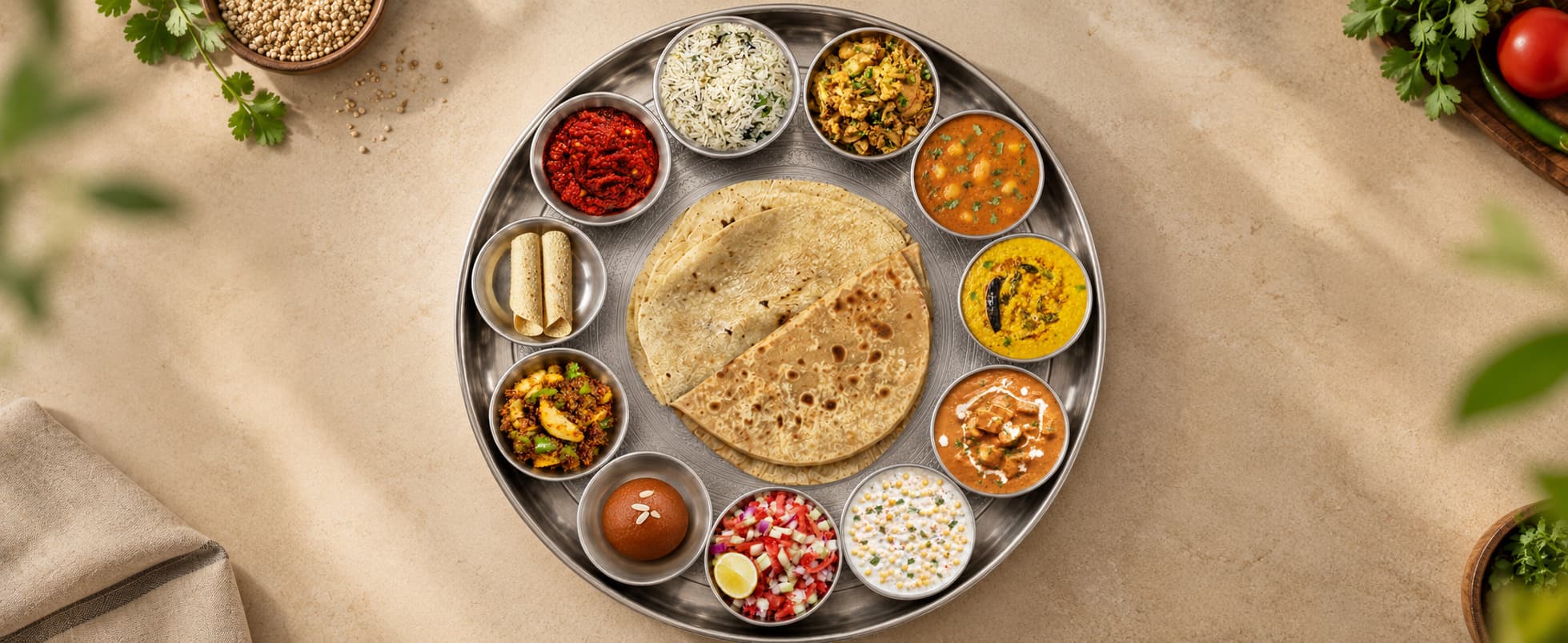 Raj Organic Thali by OMKITCHEN: 14 Dishes, One Authentic Experience